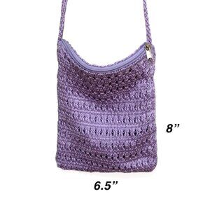Crocheted Lavender Mini Crossbody Bag